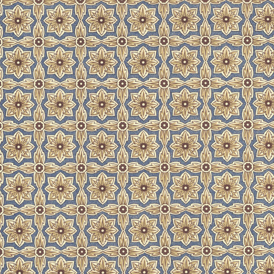 Blue Geometric Renaissance Flower Print Italian Paper ~ Carta Varese Italy